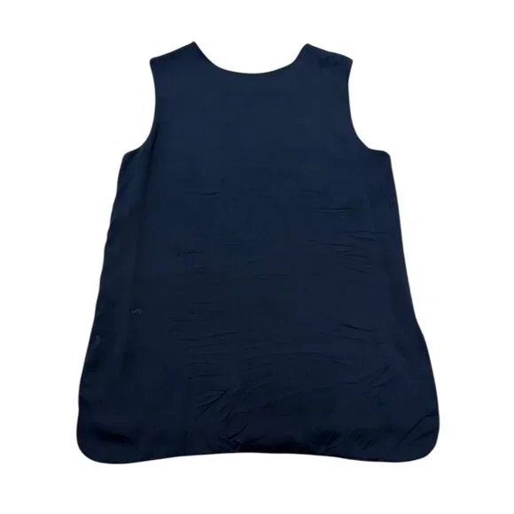 Vince Black Silk Leather Panel Sleeveless Top 2010s - Picture 6 of 6